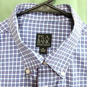 JoS. A. BANK Traveler's Collection Men's Size XL Plaid Dress Shirt